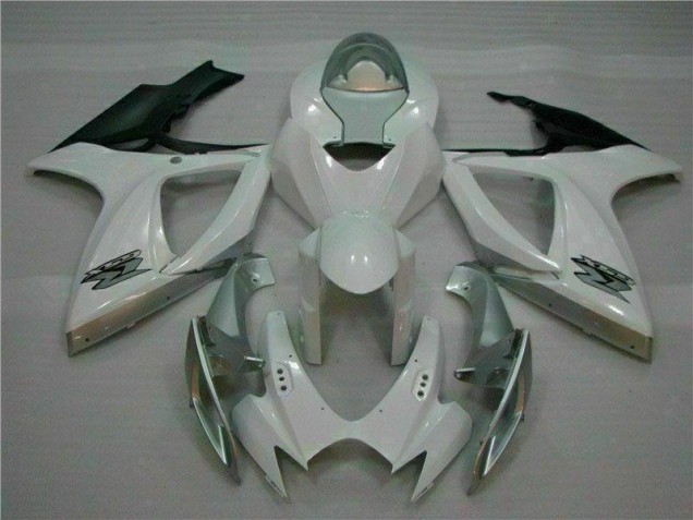 2006-2007 White Silver Suzuki GSXR 600/750 Motorcycle Fairings 2006-2007 White Silver Suzuki GSXR 600/750 Motorcycle Fairings