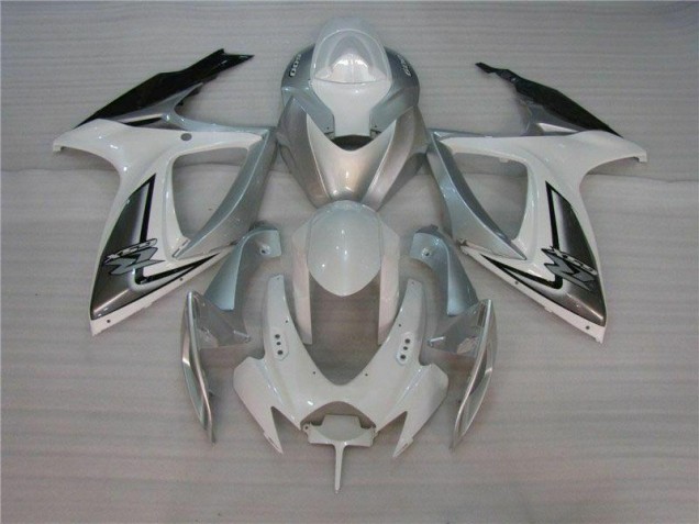 2006-2007 White Silver Suzuki GSXR 600/750 Motorcycle Fairings & Bodywork