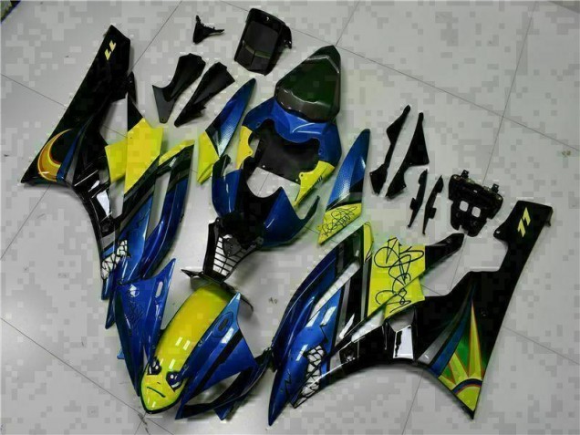 2006-2007 Yellow Blue Yamaha YZF R6 Motorcycle Fairings 2006-2007 Yellow Blue Yamaha YZF R6 Motorcycle Fairings