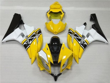 2006-2007 Yellow White Black Yamaha YZF R6 Motorcycle Fairings