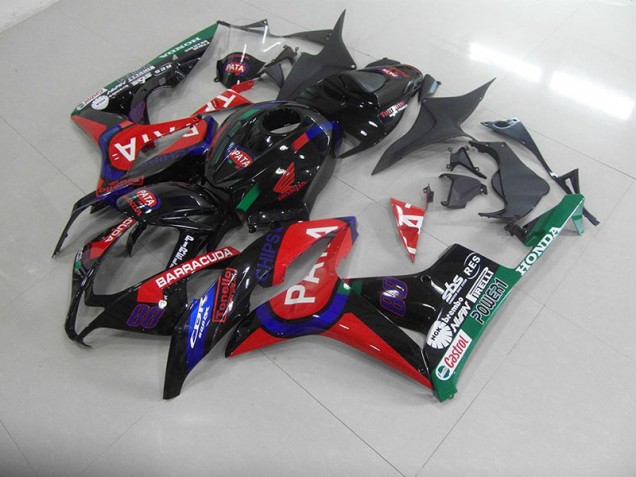 2007-2008 Black Red Pata Honda CBR600RR Motorcycle Fairings 2007-2008 Black Red Pata Honda CBR600RR Motorcycle Fairings