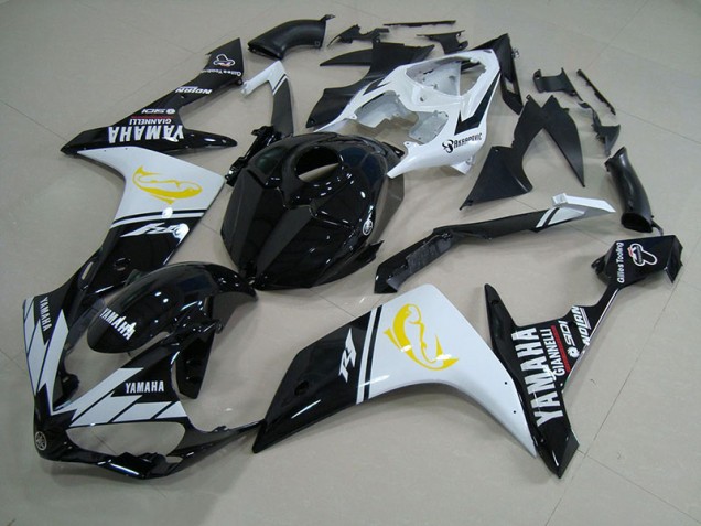 2007-2008 Black White Dolphin Yamaha YZF R1 Motorcycle Fairings 2007-2008 Black White Dolphin Yamaha YZF R1 Motorcycle Fairings
