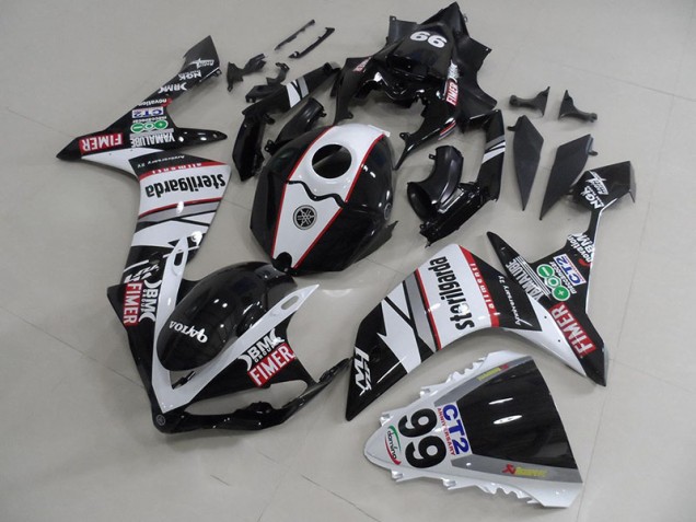 2007-2008 Black White Stickers Packs Yamaha YZF R1 Motorcycle Fairings 2007-2008 Black White Stickers Packs Yamaha YZF R1 Motorcycle Fairings
