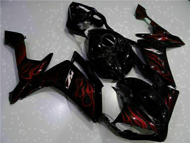 2007-2008 Black Yamaha YZF R1 Motorcycle Fairings 2007-2008 Black Yamaha YZF R1 Motorcycle Fairings