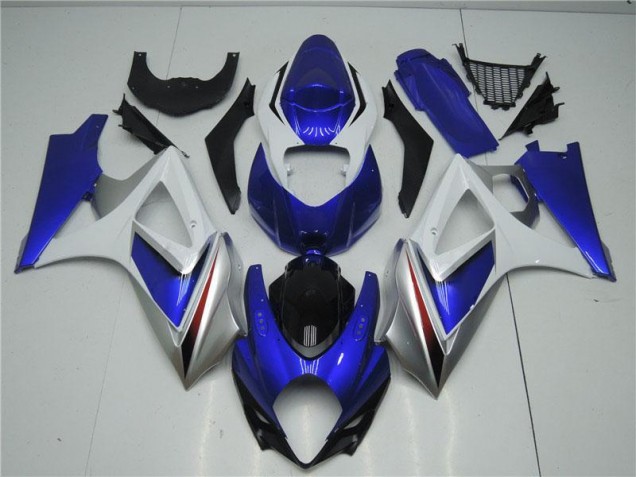 2007-2008 Blue White Suzuki GSXR 1000 Abs Fairing Kit 2007-2008 Blue White Suzuki GSXR 1000 Abs Fairing Kit