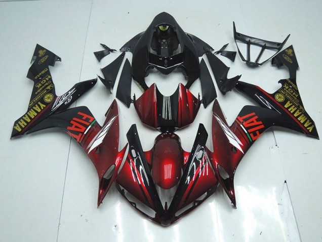 2007-2008 Dark Glossy Black Yamaha YZF R1 Motorcycle Fairings