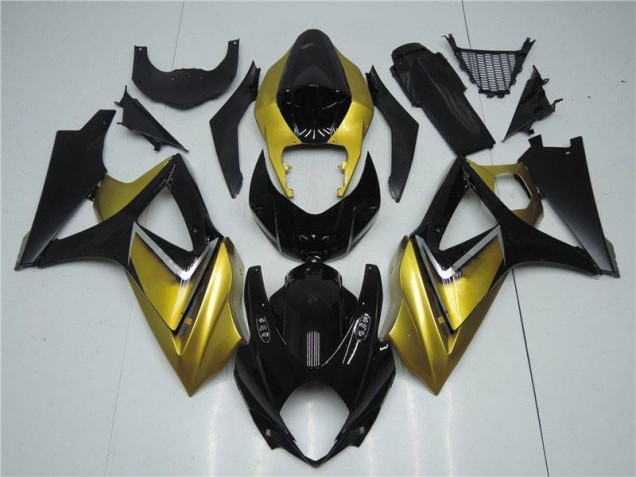2007-2008 Gold Black Suzuki GSXR 1000 Abs Fairing Kit 2007-2008 Gold Black Suzuki GSXR 1000 Abs Fairing Kit