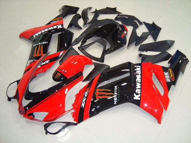 2007-2008 Monster In Red Kawasaki Ninja ZX6R Motorcycle Fairings 2007-2008 Monster In Red Kawasaki Ninja ZX6R Motorcycle Fairings