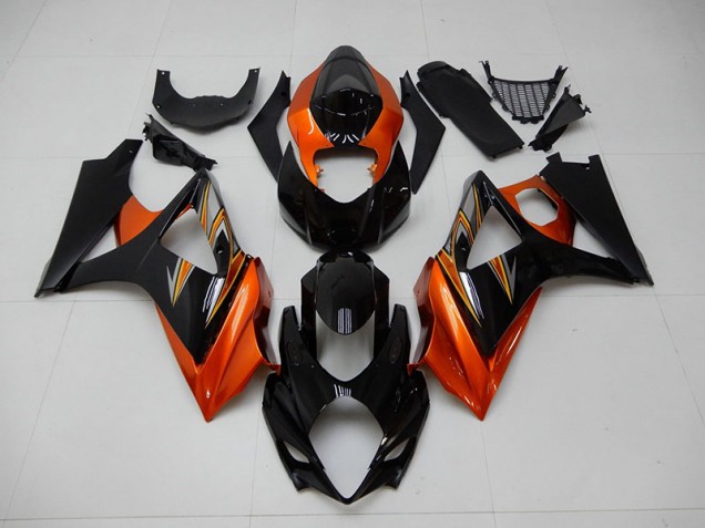 2007-2008 Orange Black Suzuki GSXR 1000 Motorcycle Fairings 2007-2008 Orange Black Suzuki GSXR 1000 Motorcycle Fairings