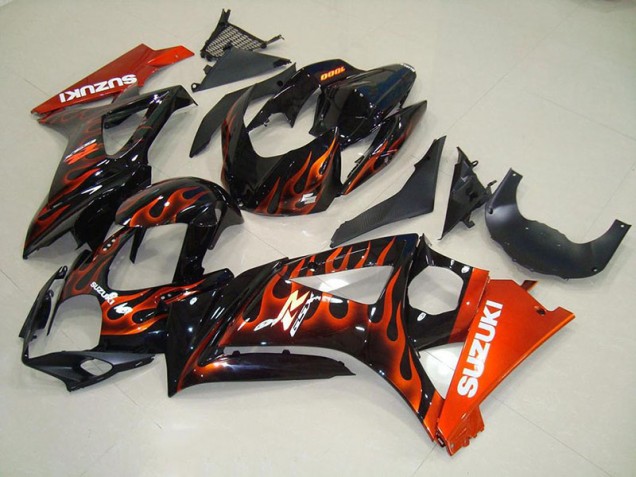 2007-2008 Orange Flame Suzuki GSXR 1000 Motorcycle Fairings 2007-2008 Orange Flame Suzuki GSXR 1000 Motorcycle Fairings