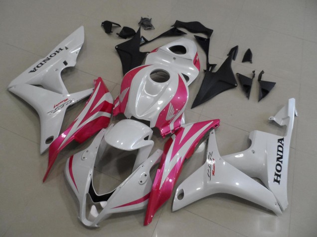 2007-2008 Pearl White with Pink Honda CBR600RR Motorcycle Fairings 2007-2008 Pearl White with Pink Honda CBR600RR Motorcycle Fairings