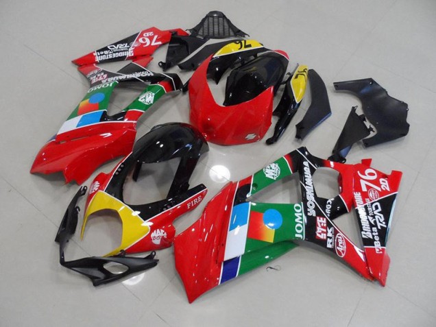 2007-2008 Red and Green Suzuki GSXR 1000 Motorcycle Fairings 2007-2008 Red and Green Suzuki GSXR 1000 Motorcycle Fairings