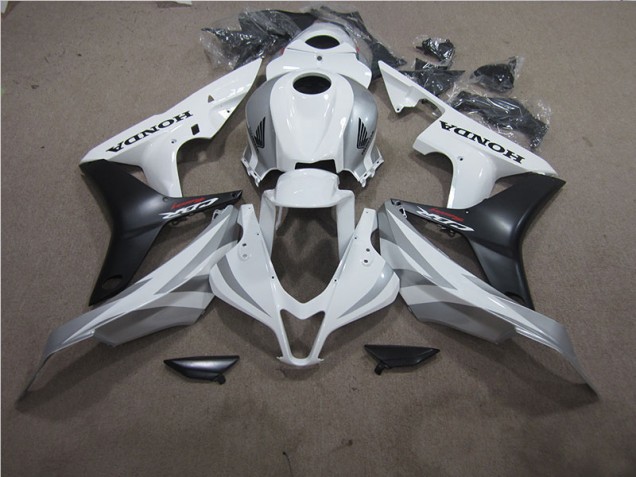 2007-2008 White Black Honda CBR600RR Fairing Kit 2007-2008 White Black Honda CBR600RR Fairing Kit