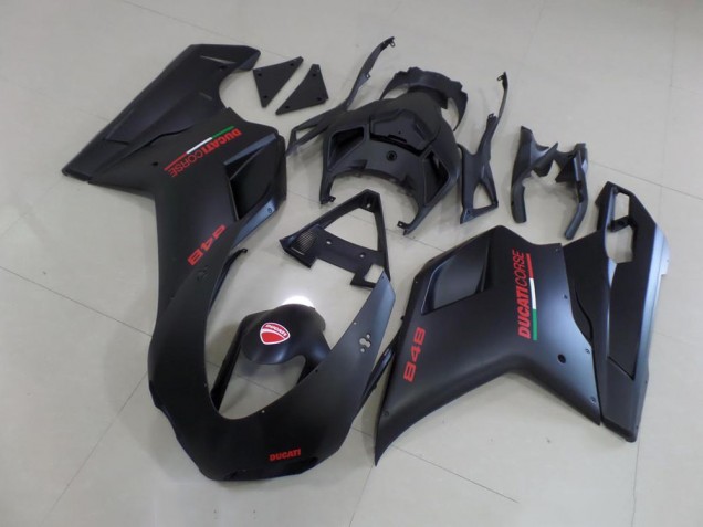 2007-2012 Matte Black Red Sticker Ducati 848 1098 1198 Motorcycle Fairings