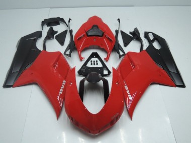 2007-2012 OEM Style Red with Matte Black Side Ducati 848 1098 1198 Motorcycle Fairings