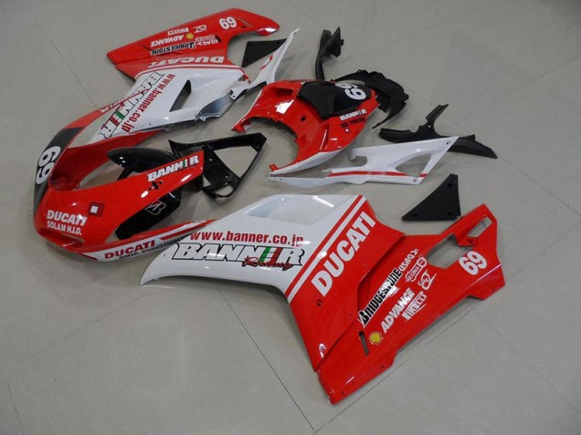 2007-2012 Orange Banner 69 Ducati 848 1098 1198 Motorcycle Fairings 2007-2012 Orange Banner 69 Ducati 848 1098 1198 Motorcycle Fairings
