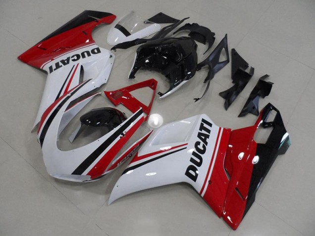 2007-2012 Red White Black Ducati 848 1098 1198 Motorcycle Fairings 2007-2012 Red White Black Ducati 848 1098 1198 Motorcycle Fairings