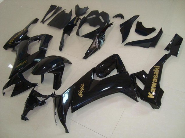 2008-2010 Glossy Black with Gold Sticker Kawasaki Ninja ZX10R Motorcycle Fairings 2008-2010 Glossy Black with Gold Sticker Kawasaki Ninja ZX10R Motorcycle Fairings