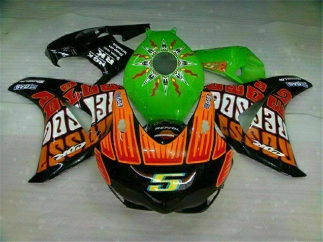 2008-2011 Green Orange Honda CBR1000RR Motorcycle Fairings