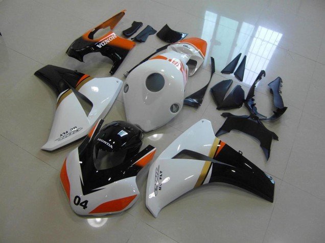 2008-2011 White and Black and Orange Race Honda CBR1000RR Motorcycle Fairings 2008-2011 White and Black and Orange Race Honda CBR1000RR Motorcycle Fairings