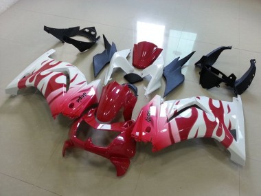 2008-2012 Pink Red Flame Kawasaki Ninja ZX250R Motorcycle Fairings & Bodywork