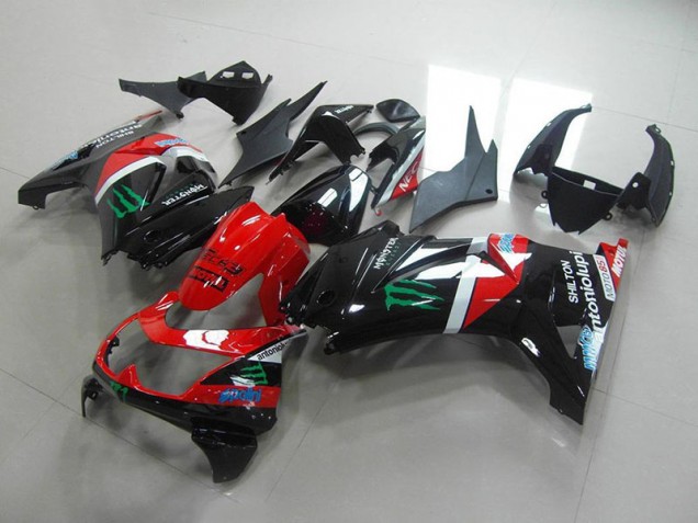 2008-2012 Red and Black Monster Kawasaki Ninja ZX250R Motorcycle Fairings & Bodywork 2008-2012 Red and Black Monster Kawasaki Ninja ZX250R Motorcycle Fairings & Bodywork