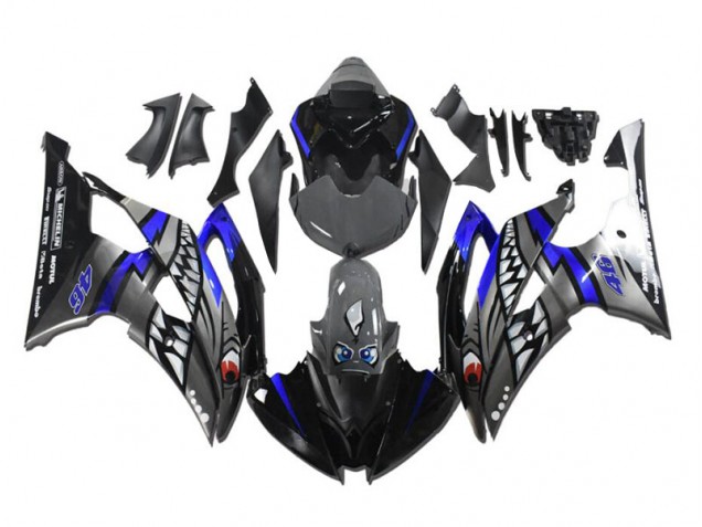 2008-2016 Grey Blue Shark Yamaha YZF R6 Motorcycle Fairings 2008-2016 Grey Blue Shark Yamaha YZF R6 Motorcycle Fairings