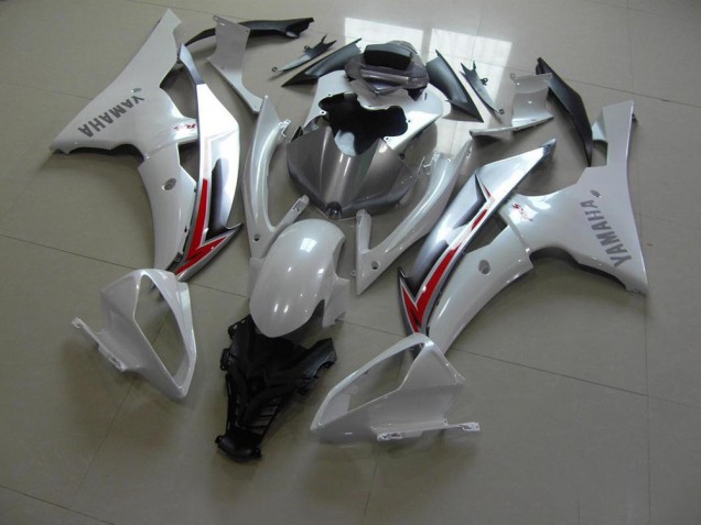 2008-2016 Pearl White Silver Yamaha YZF R6 Motorcycle Fairings 2008-2016 Pearl White Silver Yamaha YZF R6 Motorcycle Fairings