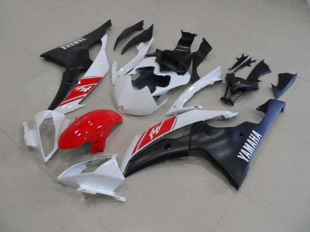 2008-2016 White and Matte Black Yamaha YZF R6 Motorcycle Fairings 2008-2016 White and Matte Black Yamaha YZF R6 Motorcycle Fairings