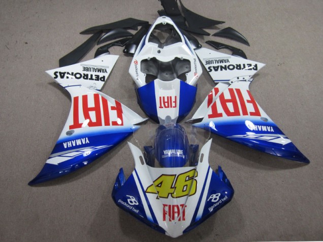 2009-2011 Blue White Fiat 46 Yamaha YZF R1 Motorcycle Fairings 2009-2011 Blue White Fiat 46 Yamaha YZF R1 Motorcycle Fairings
