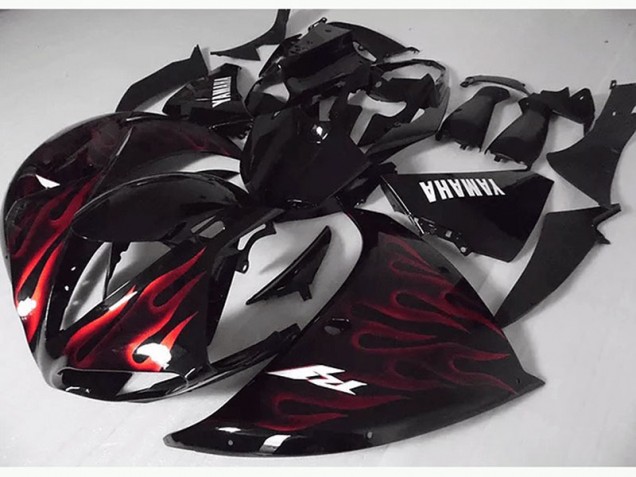 2009-2011 Red Black Flame Yamaha YZF R1 Motorcycle Fairings 2009-2011 Red Black Flame Yamaha YZF R1 Motorcycle Fairings