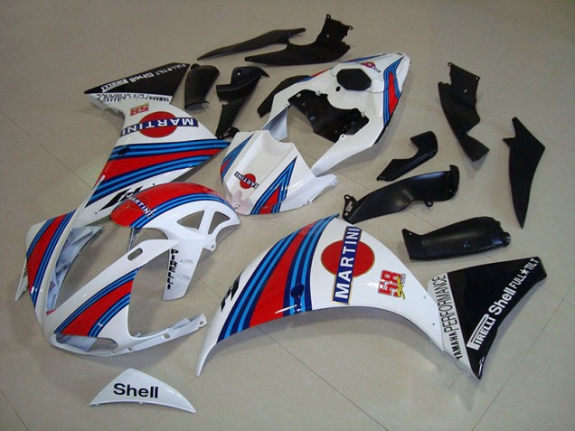 2009-2011 White Black Martini Yamaha YZF R1 Motorcycle Fairings