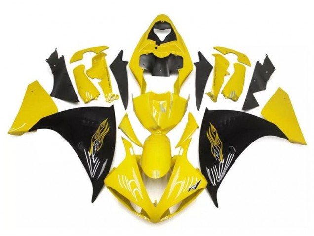 2009-2011 Yellow Black Yamaha YZF R1 Motorcycle Fairings & Bodywork 2009-2011 Yellow Black Yamaha YZF R1 Motorcycle Fairings & Bodywork