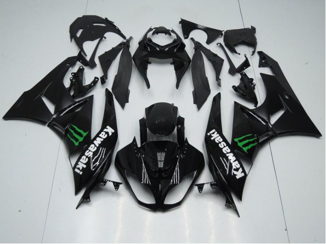 2009-2012 Black with Monster Kawasaki Ninja ZX6R Motorcycle Fairings 2009-2012 Black with Monster Kawasaki Ninja ZX6R Motorcycle Fairings