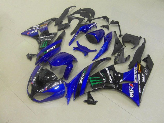 2009-2012 Blue Monster Kawasaki Ninja ZX6R Motorcycle Fairings 2009-2012 Blue Monster Kawasaki Ninja ZX6R Motorcycle Fairings