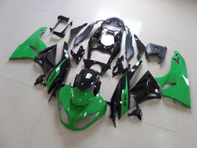 2009-2012 Green and Black Kawasaki Ninja ZX6R Motorcycle Fairings