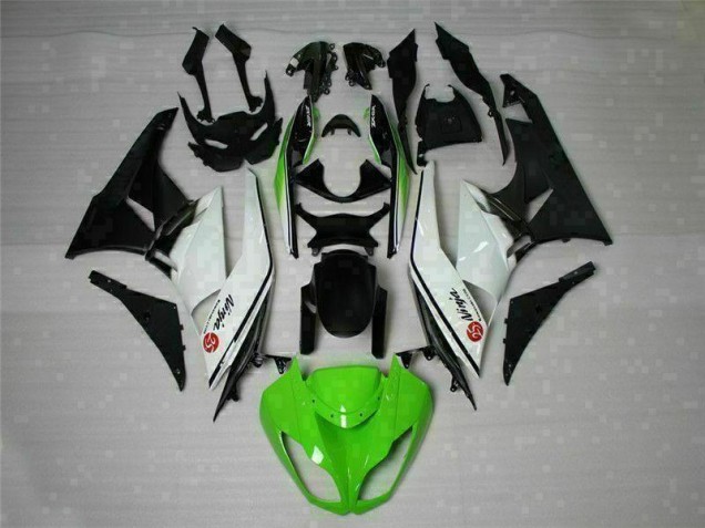 2009-2012 Green Black White 25 Kawasaki Ninja ZX6R Motorcycle Fairings 2009-2012 Green Black White 25 Kawasaki Ninja ZX6R Motorcycle Fairings
