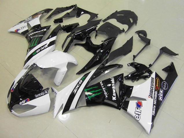 2009-2012 White Monster Kawasaki Ninja ZX6R Motorcycle Fairings 2009-2012 White Monster Kawasaki Ninja ZX6R Motorcycle Fairings