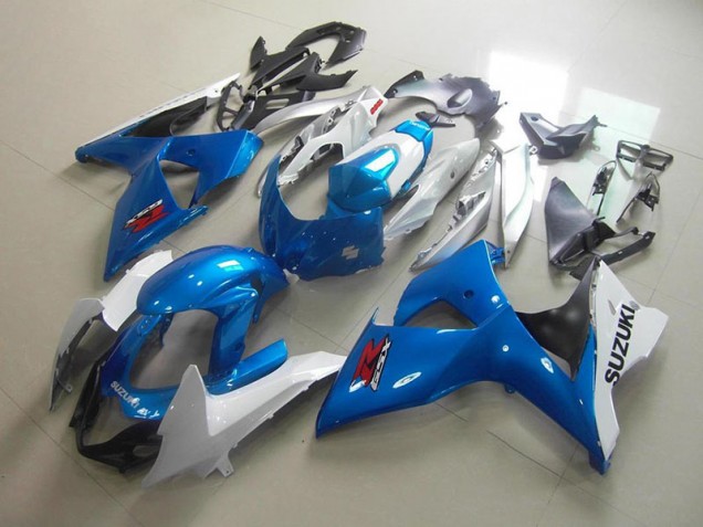 2009-2016 White Blue Suzuki GSXR 1000 Motorcycle Fairings