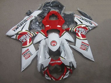 2011-2020 Red White Lucky Strike Suzuki GSXR600 Motorcycle Fairings & Bodywork