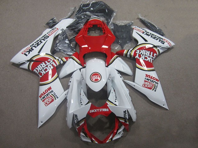 2011-2020 Red White Lucky Strike Suzuki GSXR600 Motorcycle Fairings & Bodywork 2011-2020 Red White Lucky Strike Suzuki GSXR600 Motorcycle Fairings & Bodywork