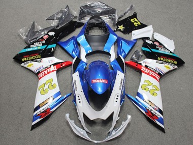 2011-2020 Rockstar 22 Blue White Red Suzuki GSXR600 Motorcycle Fairings & Bodywork