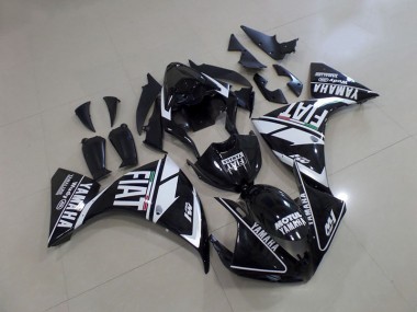 2012-2014 Black White Fiat Yamaha YZF R1 Motorcycle Fairings & Bodywork