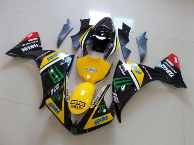 2012-2014 Yellow Black Monster Yamaha YZF R1 Motorcycle Fairings & Bodywork