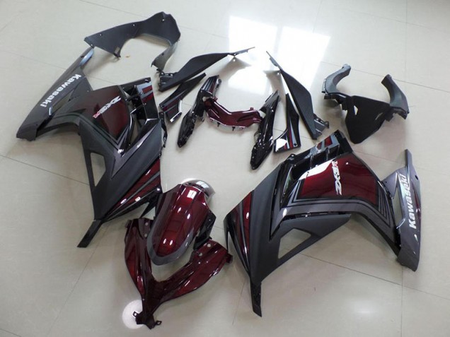 2013-2016 Dark Red and Grey Kawasaki Ninja ZX300R Motorcycle Fairings & Bodywork 2013-2016 Dark Red and Grey Kawasaki Ninja ZX300R Motorcycle Fairings & Bodywork