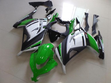 2013-2016 Green Black and White Kawasaki Ninja ZX300R Motorcycle Fairings & Bodywork