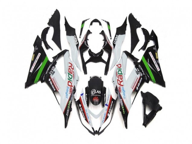 2013-2018 White Black Kawasaki Ninja ZX6R Motorcycle Fairings 2013-2018 White Black Kawasaki Ninja ZX6R Motorcycle Fairings